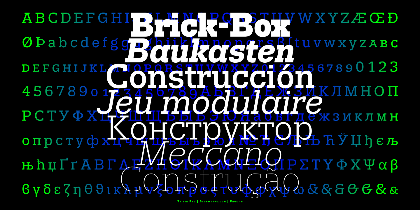 Пример шрифта Trivia Slab Bold Italic